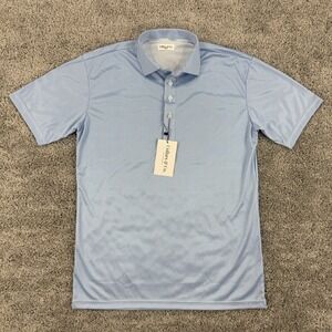 Collars & Co Shirt Men's M Blue Houndstooth NWT Dress Collar Polo Stretch Preppy